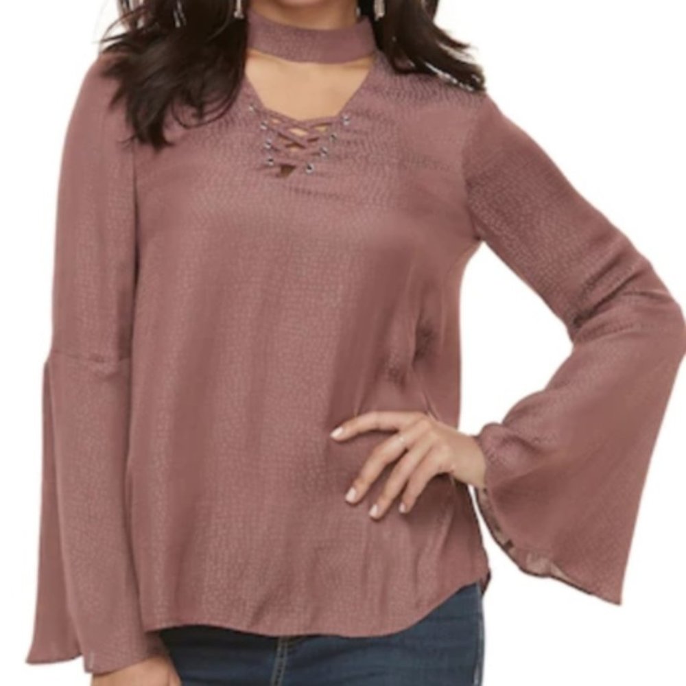 Jennifer Lopez Lace-Up Choker Neck